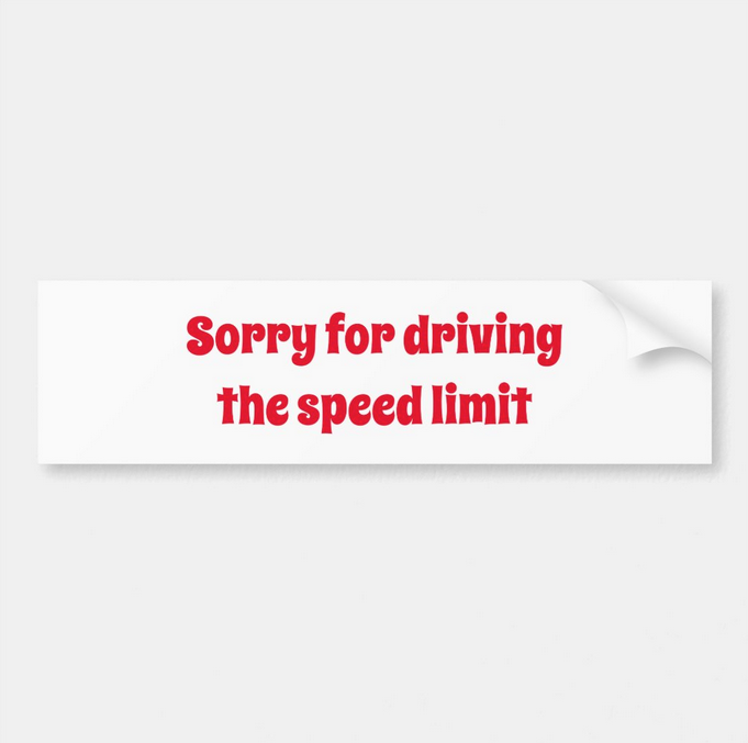 image of Sorry for driving the speed limit Bumper Sticker